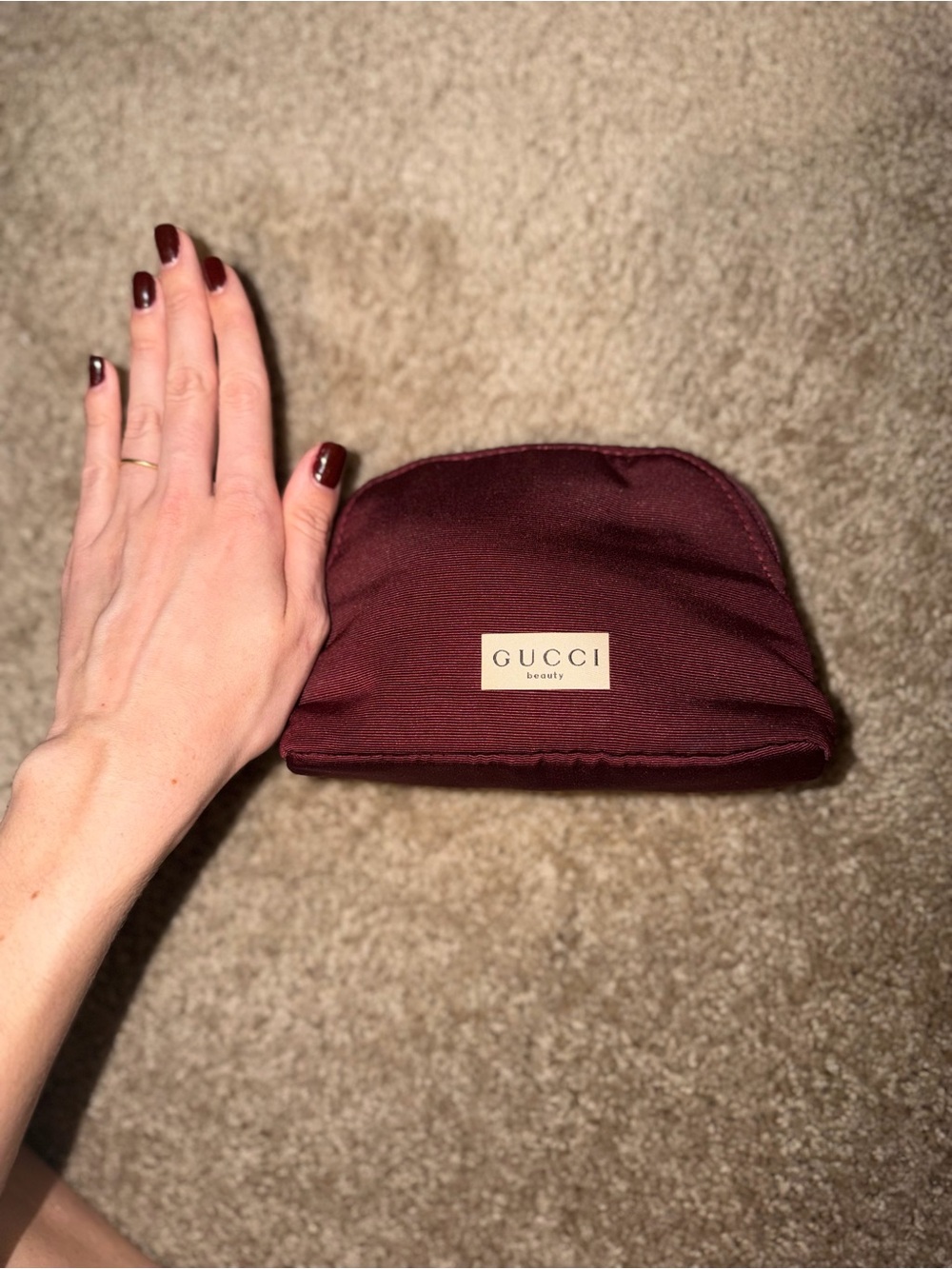 Authentic Gucci Beauty Makeup Bag – Burgundy